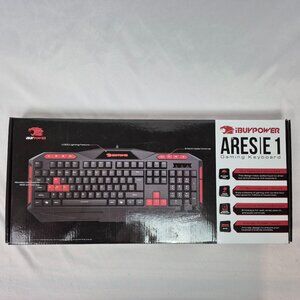 iBuyPower IBP Ares E1 Gaming Keyboard USB Multimedia Spill Resist New Open Box!!